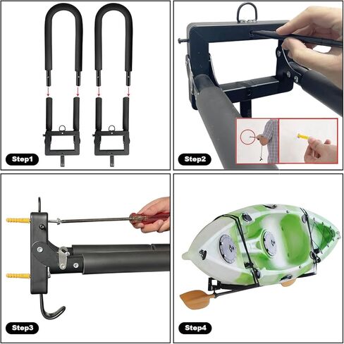 Foldable Wall Mounted Storage Rack Boat Kayak Storage Rack Carrier Bracket Canoe Steel Rack in Kuwait