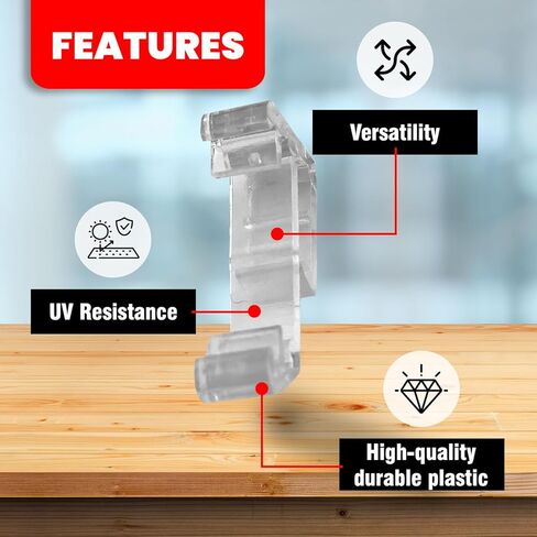 Amazing Drapery Hardware 1" Single Mini Blind Valance Clips - Clear, UV Stable, for Horizontal Wood or Mini Blinds - 12-Pack in Saudi Arabia