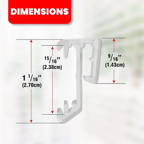 Amazing Drapery Hardware 1" Single Mini Blind Valance Clips - Clear, UV Stable, for Horizontal Wood or Mini Blinds - 12-Pack in Saudi Arabia