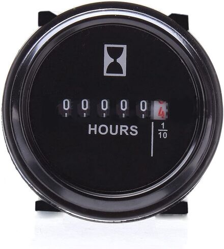 Engine Hour Meter 12V 24V 36V Mechanical Hour Meter Gauge Tachometer 2 Round Waterproof Gauge for Car Marine Boat Tractor Engine in Kuwait