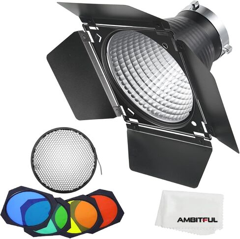 Godox Standard 7" Fish Pattern Reflector Diffuser + BD-04 Barn Door with mieycomb Grid and 4 Color Gel Filters in Saudi Arabia