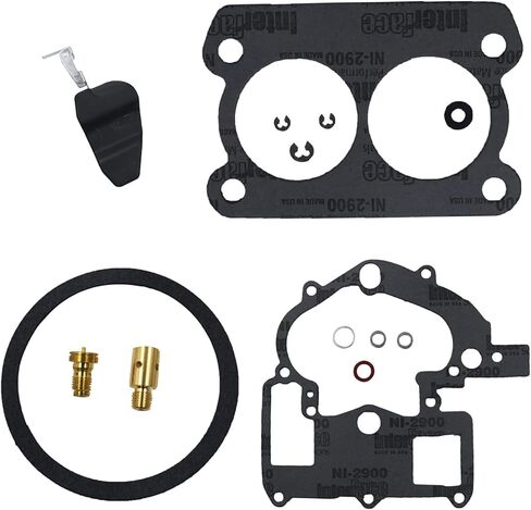 Mercarb 2 BBL Carburetor Rebuild Kit Replacement for Mercury Marine 3.0L 4.3L 5.0L 5.7L 3302-804844002 1389-9562A1 1389-9563A1 1389-9564A1 1389-9670A2 1389-806077A2 (With Float) in Saudi Arabia