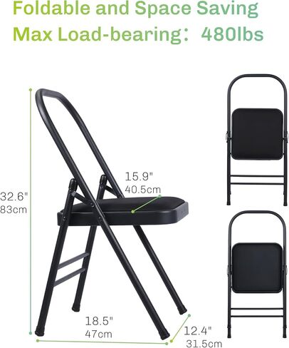 Yoga Auxiliary Chair Backless Relieve Neck and Back Pain Chair Foldable Balance Handstand Training Tool Alloy Steel in Saudi Arabia