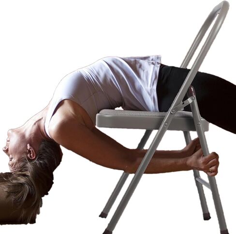 Yoga Auxiliary Chair Backless Relieve Neck and Back Pain Chair Foldable Balance Handstand Training Tool Alloy Steel in Saudi Arabia