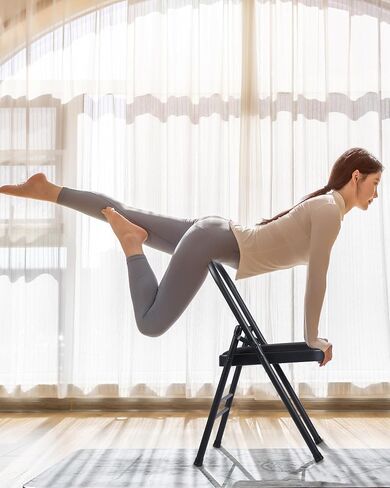 Yoga Auxiliary Chair Backless Relieve Neck and Back Pain Chair Foldable Balance Handstand Training Tool Alloy Steel in Saudi Arabia