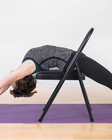 Yoga Auxiliary Chair Backless Relieve Neck and Back Pain Chair Foldable Balance Handstand Training Tool Alloy Steel in Saudi Arabia