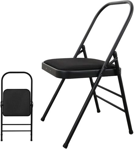 Yoga Auxiliary Chair Backless Relieve Neck and Back Pain Chair Foldable Balance Handstand Training Tool Alloy Steel in Saudi Arabia