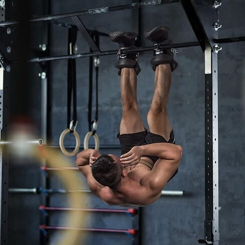 Estink Hanging Pull Up Boots,1 Pair Black Anti Gravity Inversion Hang Up Boots Therapy Gym Fitness Physio Hang Spine Posture with Comfortable Foam Padding and Safe Locking Clips in Kuwait