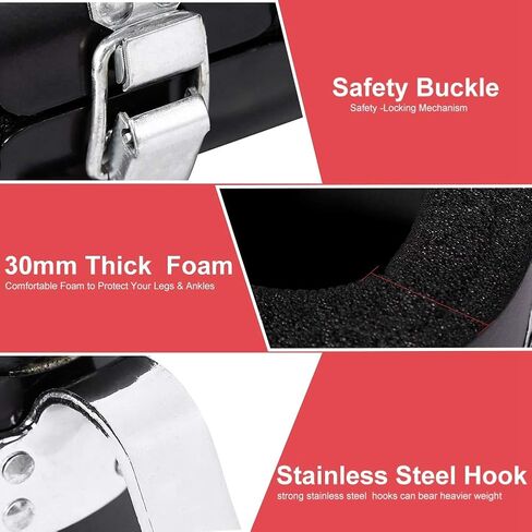 Estink Hanging Pull Up Boots,1 Pair Black Anti Gravity Inversion Hang Up Boots Therapy Gym Fitness Physio Hang Spine Posture with Comfortable Foam Padding and Safe Locking Clips in Kuwait