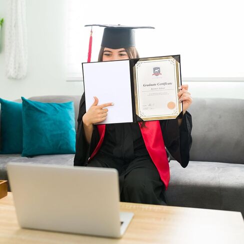 24 Pcs Black Leather Certificate Holders with Gold Certificate Papers 8.5x11'' Diploma Certificate Covers with Gold Foil Border for Accomplishment Graduation Black Award Certificate Holders in Kuwait