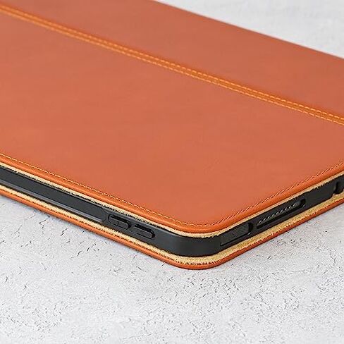 Casemade iPad Air 4th/5th Gen 10.9 بوصة (2020/2022) غطاء نحيف فاخر فاخر من الجلد الإيطالي الحقيقي/حافظة ذكية مع حامل مزدوج وخاصية النوم/الاستيقاظ التلقائي (أسمر) in Kuwait