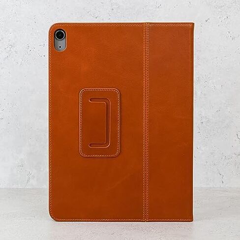 Casemade iPad Air 4th/5th Gen 10.9 بوصة (2020/2022) غطاء نحيف فاخر فاخر من الجلد الإيطالي الحقيقي/حافظة ذكية مع حامل مزدوج وخاصية النوم/الاستيقاظ التلقائي (أسمر) in Kuwait