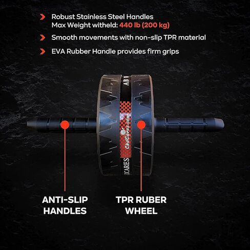 CKDCARES Ab Roller لمعدات تمارين البطن - آلة تمرين المعدة للرجال والنساء عجلة آب رولر مع حصيرة - معدات تدريب لقوة البطن والقوة الأساسية للمنزل وصالة الألعاب الرياضية | سهلة ل in Kuwait