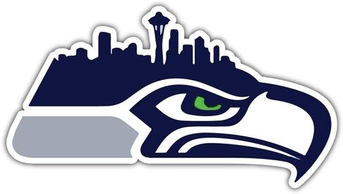 ملصق سياتل سيتي Seahawkzzz لكرة القدم تميمة المدينة مقطوع بالقالب مقاس 6 بوصة × 3 بوصة in Saudi Arabia