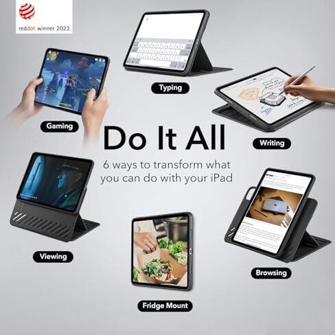 ESR for iPad Air 5th/4th Generation Case (2022/2020), Removable Magnetic Cover, Adjustable Portrait/Landscape Stand with Raised Display View, 9 Standing Angles, Shift Series, Blue in Kuwait