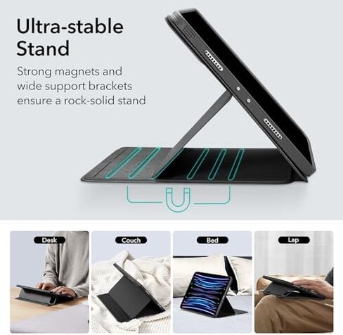 ESR for iPad Air 5th/4th Generation Case (2022/2020), Removable Magnetic Cover, Adjustable Portrait/Landscape Stand with Raised Display View, 9 Standing Angles, Shift Series, Blue in Kuwait