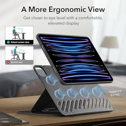 ESR for iPad Air 5th/4th Generation Case (2022/2020), Removable Magnetic Cover, Adjustable Portrait/Landscape Stand with Raised Display View, 9 Standing Angles, Shift Series, Blue in Kuwait
