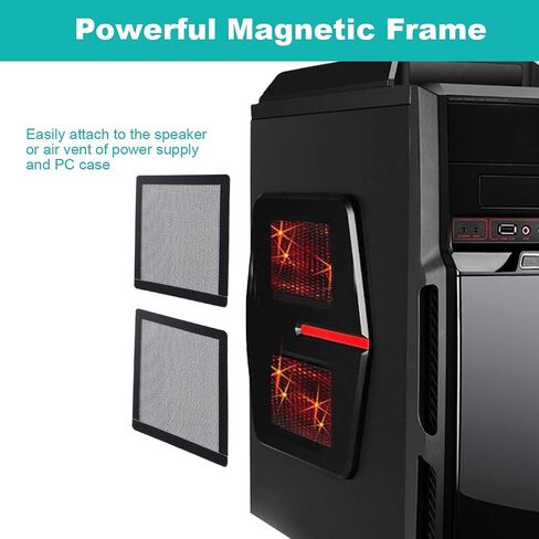 CM Computer Case Fan Dust Filter PC Mesh Filter Cover Grills with Magnetic Frame, Black Color (120 x 120 mm (6 Pcs)) in Saudi Arabia