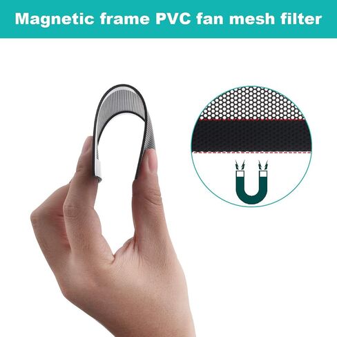CM Computer Case Fan Dust Filter PC Mesh Filter Cover Grills with Magnetic Frame, Black Color (120 x 120 mm (6 Pcs)) in Saudi Arabia