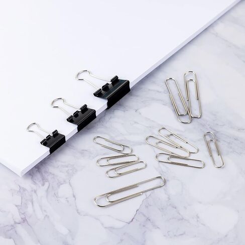 FUDAO FAMILY Paper Clips Binder Clips,340 PCS Paper Clips Assorted Sizes,Binder Clips Assorted Sizes,Silver Paper Clip,Black Binder Clip in Saudi Arabia