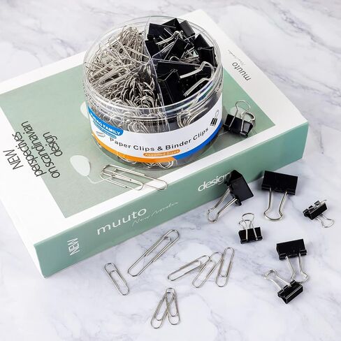 FUDAO FAMILY Paper Clips Binder Clips,340 PCS Paper Clips Assorted Sizes,Binder Clips Assorted Sizes,Silver Paper Clip,Black Binder Clip in Saudi Arabia