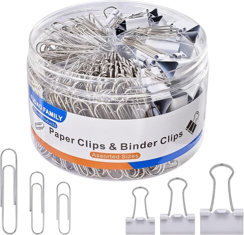 مشابك ورق، مشابك ورق، 340 قطعة من مشابك الورق بأحجام متنوعة، مشابك ورق بأحجام متنوعة، مشبك ورق فضي، مشبك ورق أسود in Kuwait