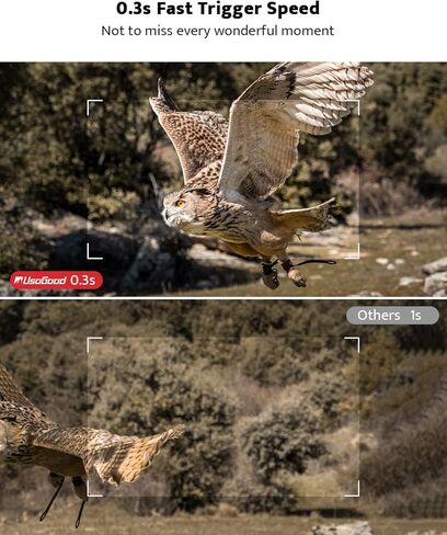 كاميرا usogood Trail، كاميرات ألعاب بدقة 36 ميجابكسل 4K 30 إطارًا في الثانية، كاميرا صيد نشطة الحركة مع رؤية ليلية IP66 مقاومة للماء بدون مصابيح LED متوهجة مع بطاريات لمراقبة الحياة البرية الخارجية وأمان المنزل in Kuwait