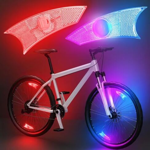 4Pack LED Bike Wheel Lights,Ultra Bright Bicycle Spoke Lights,IPX5 Waterproof, Color Bike Light with Included Batteries,Multi-Color Bicycle Lights in Saudi Arabia