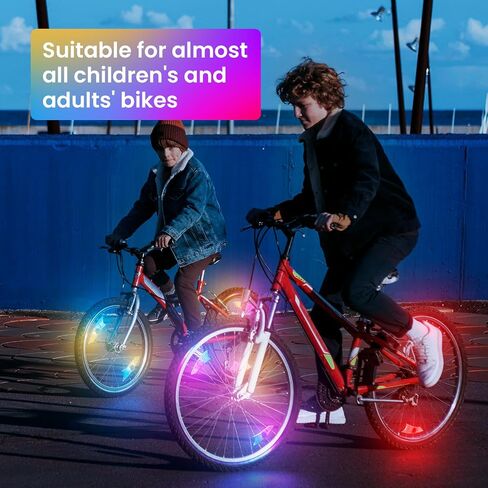4Pack LED Bike Wheel Lights,Ultra Bright Bicycle Spoke Lights,IPX5 Waterproof, Color Bike Light with Included Batteries,Multi-Color Bicycle Lights in Saudi Arabia