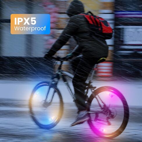 4Pack LED Bike Wheel Lights,Ultra Bright Bicycle Spoke Lights,IPX5 Waterproof, Color Bike Light with Included Batteries,Multi-Color Bicycle Lights in Saudi Arabia