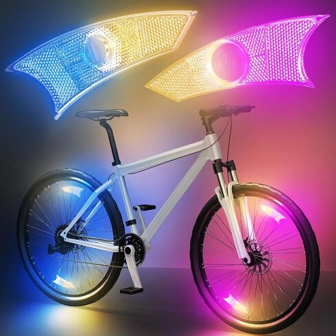 4Pack LED Bike Wheel Lights,Ultra Bright Bicycle Spoke Lights,IPX5 Waterproof, Color Bike Light with Included Batteries,Multi-Color Bicycle Lights in Saudi Arabia