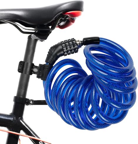 10 FT Bike Lock Heavy Duty Anti Theft Cable Locks with Resettable Combination Scooter Locks Anti-Theft Protection for Kayaks, Bikes, Scooter Bicycles and More. in Saudi Arabia