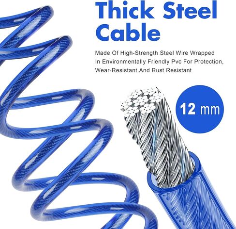10 FT Bike Lock Heavy Duty Anti Theft Cable Locks with Resettable Combination Scooter Locks Anti-Theft Protection for Kayaks, Bikes, Scooter Bicycles and More. in Saudi Arabia