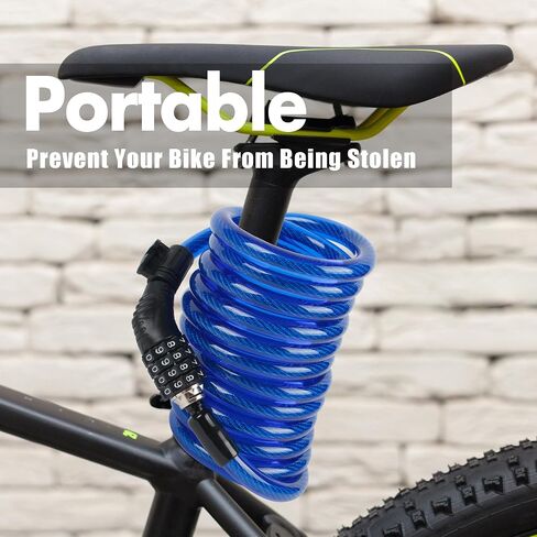 10 FT Bike Lock Heavy Duty Anti Theft Cable Locks with Resettable Combination Scooter Locks Anti-Theft Protection for Kayaks, Bikes, Scooter Bicycles and More. in Saudi Arabia