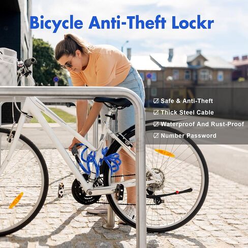 10 FT Bike Lock Heavy Duty Anti Theft Cable Locks with Resettable Combination Scooter Locks Anti-Theft Protection for Kayaks, Bikes, Scooter Bicycles and More. in Saudi Arabia