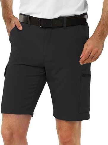 33,000ft Men's Golf Shorts 10" Inseam with Zipper Pocket Lightweight Quick Dry Stretch Hiking Cargo Shorts for Travel Fishing in Saudi Arabia