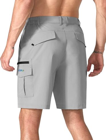 شورت رجالي كاجوال للمشي لمسافات طويلة قابل للتمدد سريع الجفاف في الهواء الطلق شورت صيفي للعمل والجولف والصيد التكتيكي مع جيوب بسحاب in Kuwait