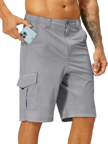 شورت KPSUN الرجالي للتنزه سيرًا على الأقدام وخفيف الوزن سريع الجفاف وخفيف الوزن لصيد الجولف مع جيوب متعددة in Kuwait
