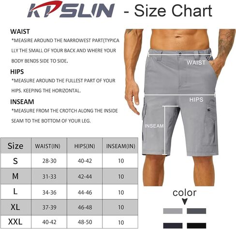 شورت KPSUN الرجالي للتنزه سيرًا على الأقدام وخفيف الوزن سريع الجفاف وخفيف الوزن لصيد الجولف مع جيوب متعددة in Kuwait