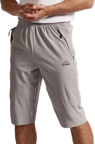 Rdruko Men's Outdoor Sports Hiking Long Shorts 12" Quick Dry Lightweight Capri 3/4 Shorts in Saudi Arabia