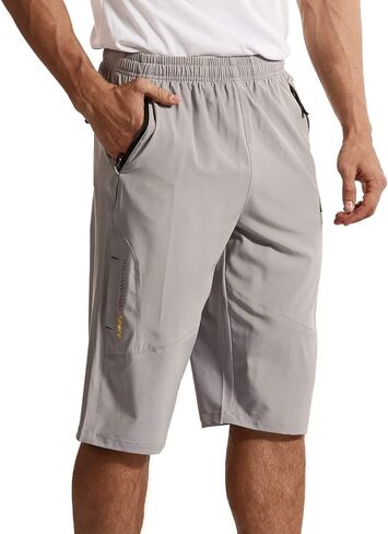 Rdruko Men's Outdoor Sports Hiking Long Shorts 12" Quick Dry Lightweight Capri 3/4 Shorts in Saudi Arabia