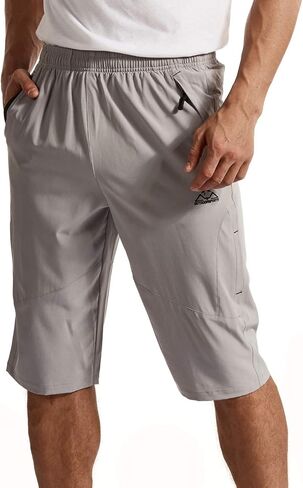 Rdruko Men's Outdoor Sports Hiking Long Shorts 12" Quick Dry Lightweight Capri 3/4 Shorts in Saudi Arabia