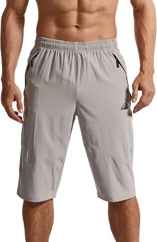 Rdruko Men's Outdoor Sports Hiking Long Shorts 12" Quick Dry Lightweight Capri 3/4 Shorts in Saudi Arabia