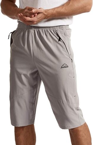 Rdruko Men's Outdoor Sports Hiking Long Shorts 12" Quick Dry Lightweight Capri 3/4 Shorts in Saudi Arabia