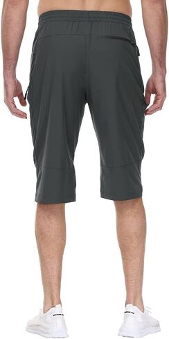 Rdruko Men's Outdoor Sports Hiking Long Shorts 12" Quick Dry Lightweight Capri 3/4 Shorts in Saudi Arabia