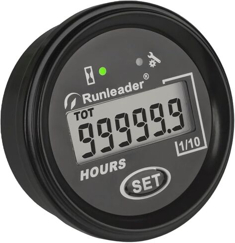 جهاز قياس الساعة الرقمي LCD من Runleader، جهد قابل للتطبيق AC 6V إلى 85V/DC 6V إلى 60V، ساعات TOT قابلة لإعادة الضبط، تذكير بالصيانة، تصميم مقاوم للماء لعربة الجولف، مولد قارب، رافعة شوكية إلخ. in Saudi Arabia