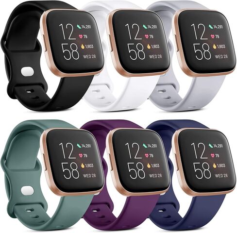 Witzon Compatible with Fitbit Versa 2 Band/Versa Lite/Versa Bands for Women Men, Soft Silicone Replacement Wristbands Sport Band for Versa 2 Smart Watch, Small Large in Kuwait