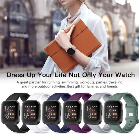 Witzon Compatible with Fitbit Versa 2 Band/Versa Lite/Versa Bands for Women Men, Soft Silicone Replacement Wristbands Sport Band for Versa 2 Smart Watch, Small Large in Kuwait