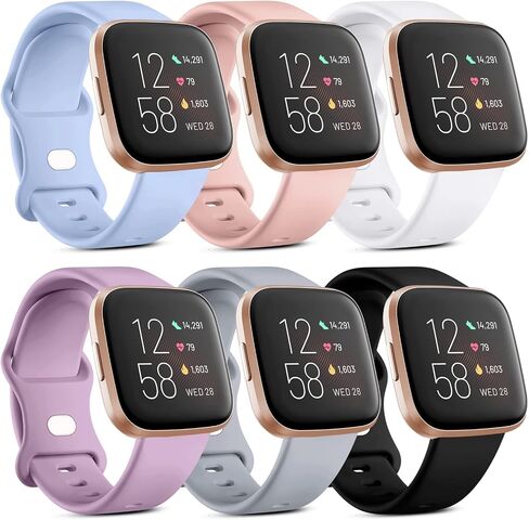 Witzon Compatible with Fitbit Versa 2 Band/Versa Lite/Versa Bands for Women Men, Soft Silicone Replacement Wristbands Sport Band for Versa 2 Smart Watch, Small Large in Saudi Arabia