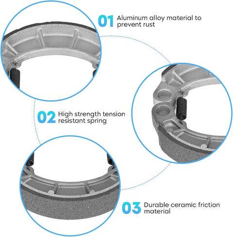 Front Rear Brake Shoes for Honda Rancher 350 TRX350TE FE TM FM 2000-2006, Foreman 400 TRX400 FW FGA FA1995-2007, TRX450 ES/S 1998-2001, TRX 450 FE/FM 2002-2004 - 3 Set in Saudi Arabia